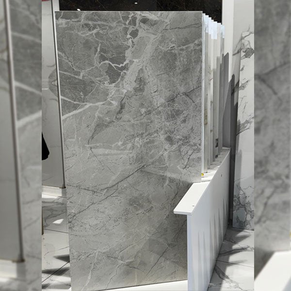 Breccia Primer - Grey high gloss porcelain tile - 1200x600mm