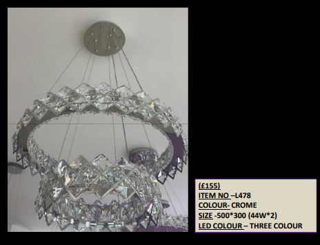 LumiChrome LED Chandelier – (Item No: L478)
