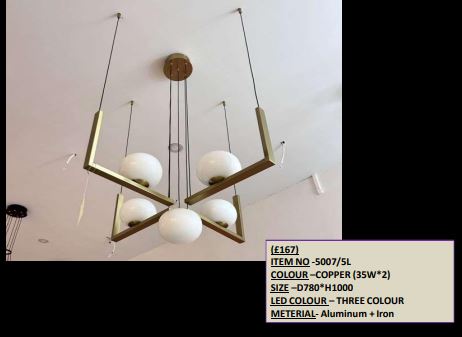 Radiant Copper 5007/5L LED Chandelier