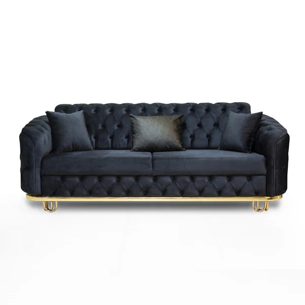 Almira Chesterfield Turkish Black Sofa Set (Starting from £380 to £1520)