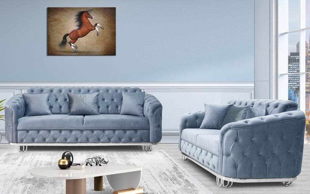 Almira Chesterfield Turkish Blue Sofa Set (Starting from £380 to £1520)