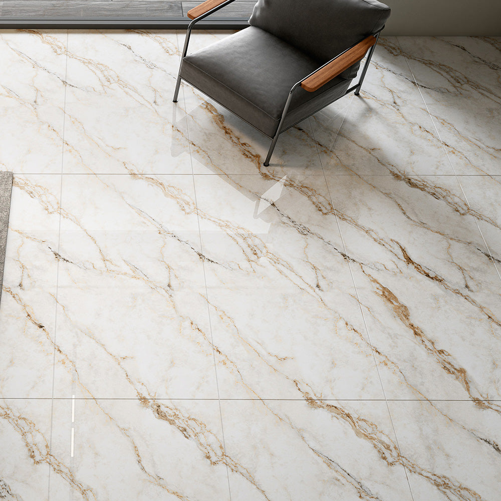 CALCATTA TEXTURE  - 120x120 High Gloss Porcelain Tile
