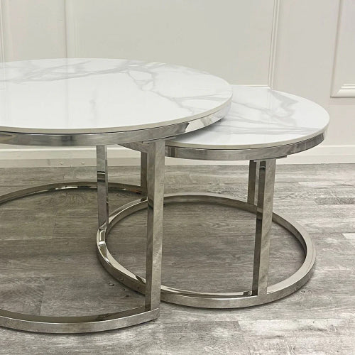 Cato Short Round Coffee Silver Tables