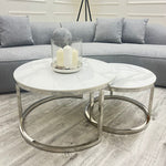 Load image into Gallery viewer, Cato Short Round Coffee Silver Tables

