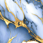 Load image into Gallery viewer, Pigeon Aqua - Blue and Gold - 1200 x 600 - High gloss porcelain tile
