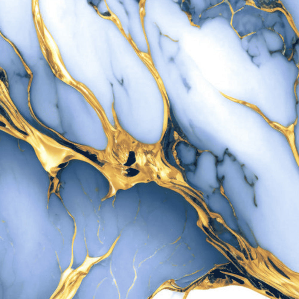 Pigeon Aqua - Blue and Gold - 1200 x 600 - High gloss porcelain tile