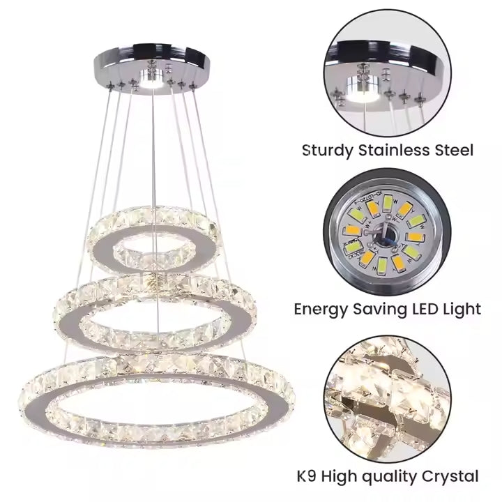 Luxury Chrome LED Chandelier – (Item No: D495)