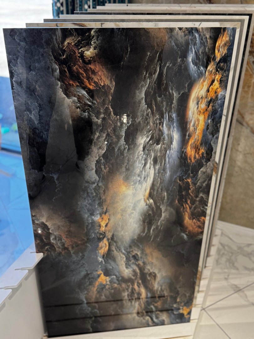 Cloudy multi colour - High gloss porcelain tile - 1200x600 mm