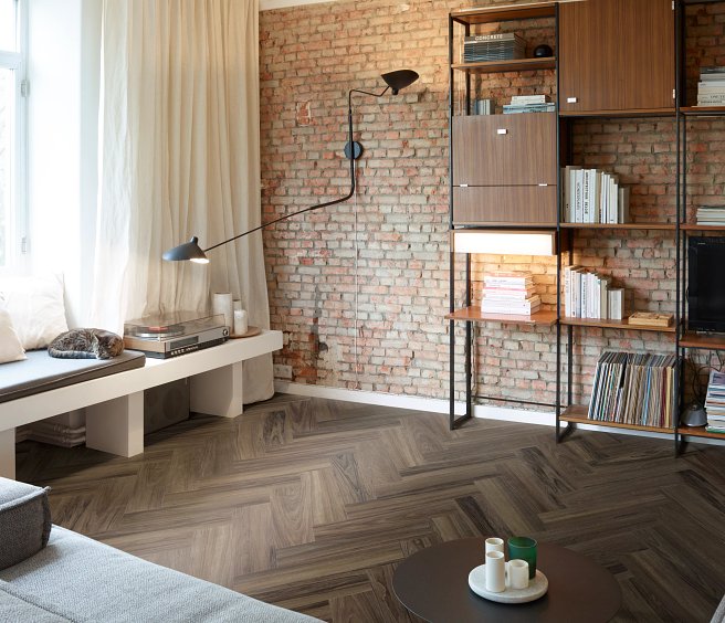 Juglans Herringbone Waterproof LVT | Coretec Floors