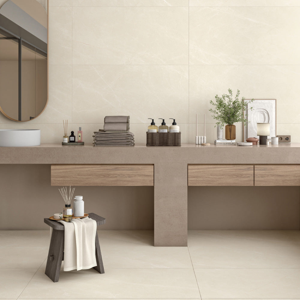 MOONLIGHT IVORY  - 120x60 High Gloss and matt Porcelain Tile