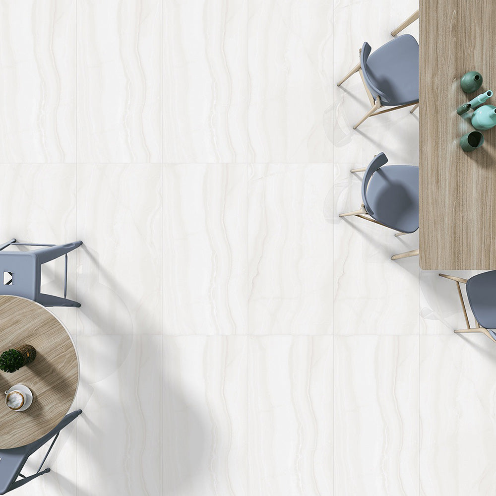 ONICE BIANCO - 1200x600 High Gloss Porcelain Tile