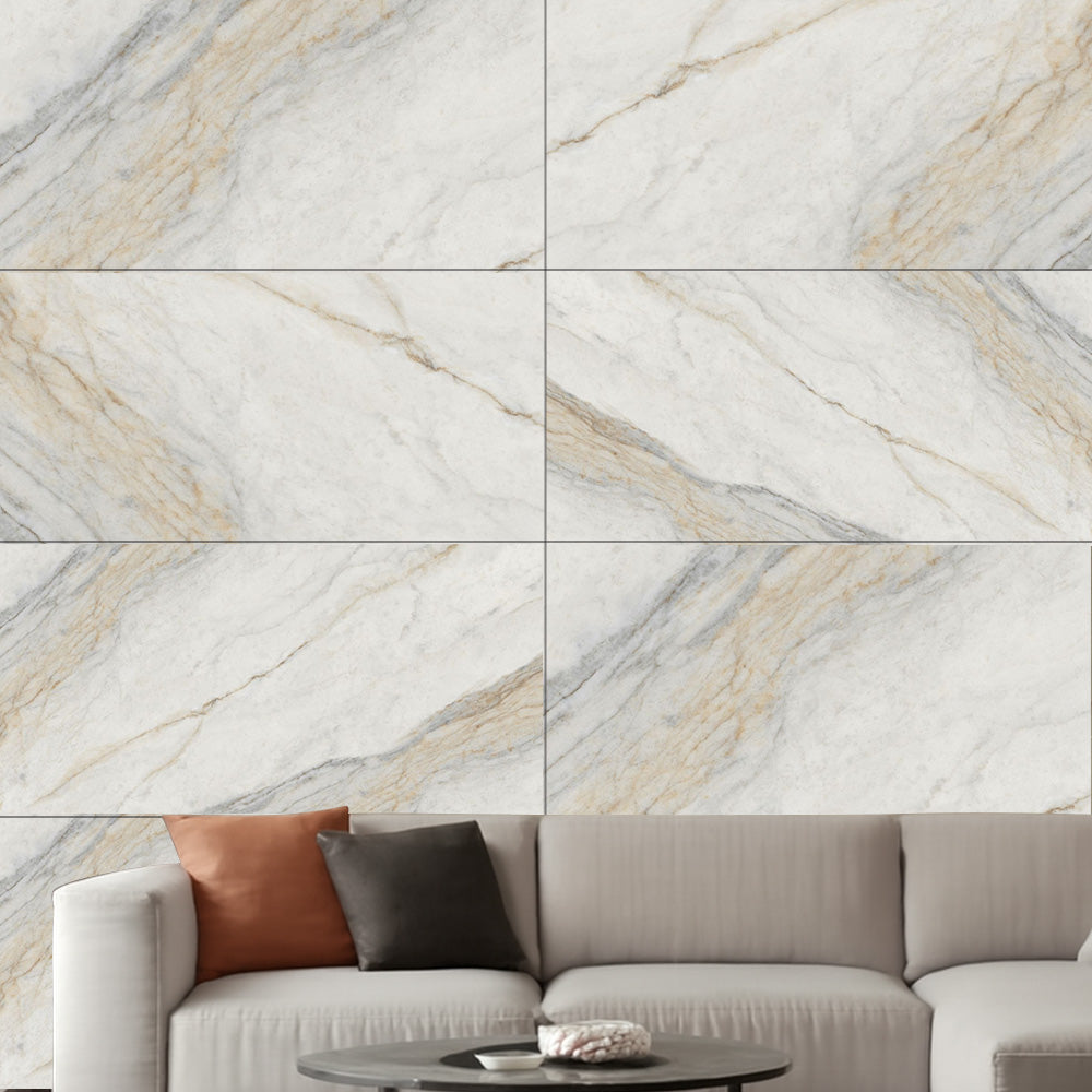 Placia Bianco  - 120x60 High Gloss and matt finish Porcelain Tile