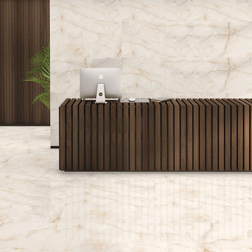 SILK ONYX GOLD - 1200x600 High Gloss Porcelain Tile