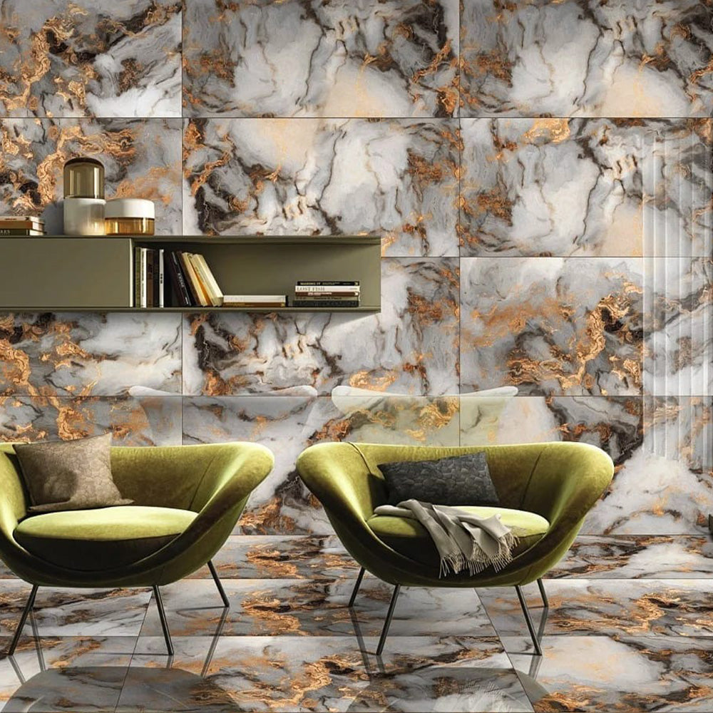 Sky Gold Onyx- High gloss porcelain tile - 1200x600 mm