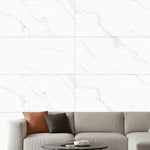 Load image into Gallery viewer, Statuario Mercury Grey Linear  - 120x120 High Gloss Porcelain Tile
