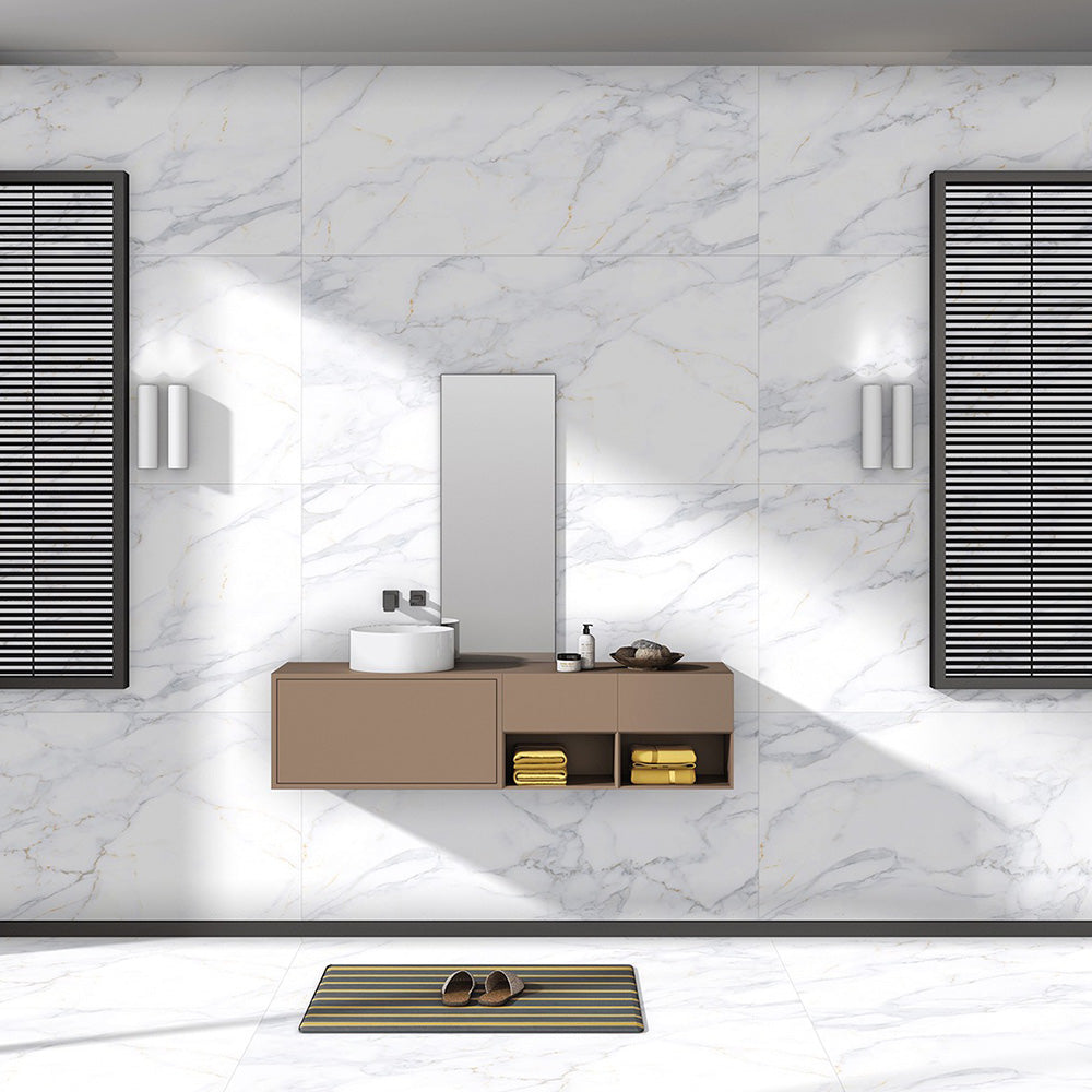 TRENCH BIANCO - 1200x600 High Gloss Porcelain Tile