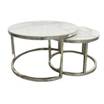 Load image into Gallery viewer, Cato Short Round Coffee Silver Tables

