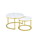 Load image into Gallery viewer, Round Nesting Coffee Tables with Gold or Black Frame
