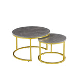 Load image into Gallery viewer, Round Nesting Coffee Tables with Gold or Black Frame
