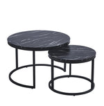 Load image into Gallery viewer, Round Nesting Coffee Tables with Gold or Black Frame
