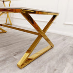 Load image into Gallery viewer, Zion Gold Coffee Table with Polar White Sintered Top
