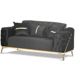 Load image into Gallery viewer, Jasmine Black Velvet Sofa Set (Starting from £534 to £1380)
